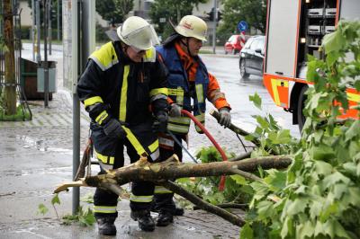 Kirchheim: Ein Gewitter sorgte in Kirchheim fuer mehrere Feuerwehreinsaetze